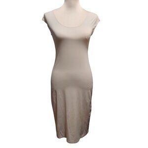 House of California M Nude Nylon Slip Dress Vintage Made in USA Shapewear Liner